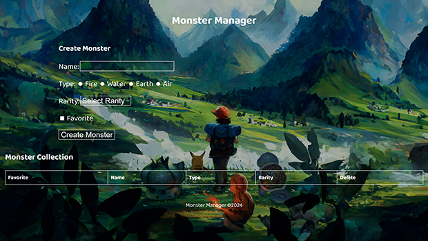 Monster Manager Javascript